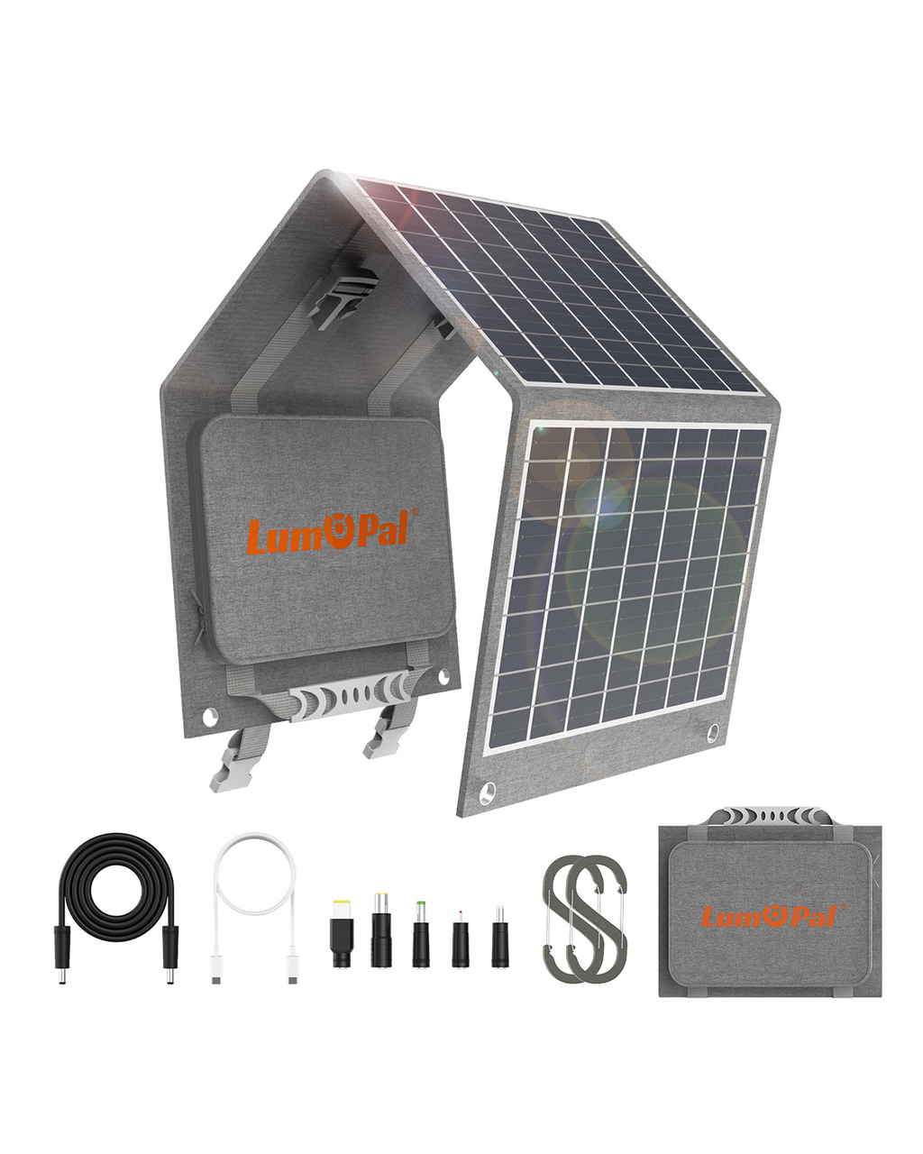 LUM Solar 40W Portable Solar Panel - 23.5% Efficiency IP65 Waterproof