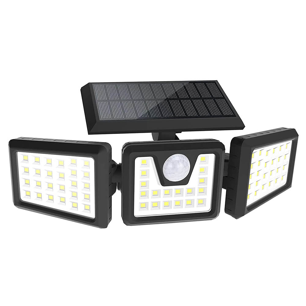 3-Panel Rotatable Solar LED Lamp with Motion Sensor - Outdoor Security Light