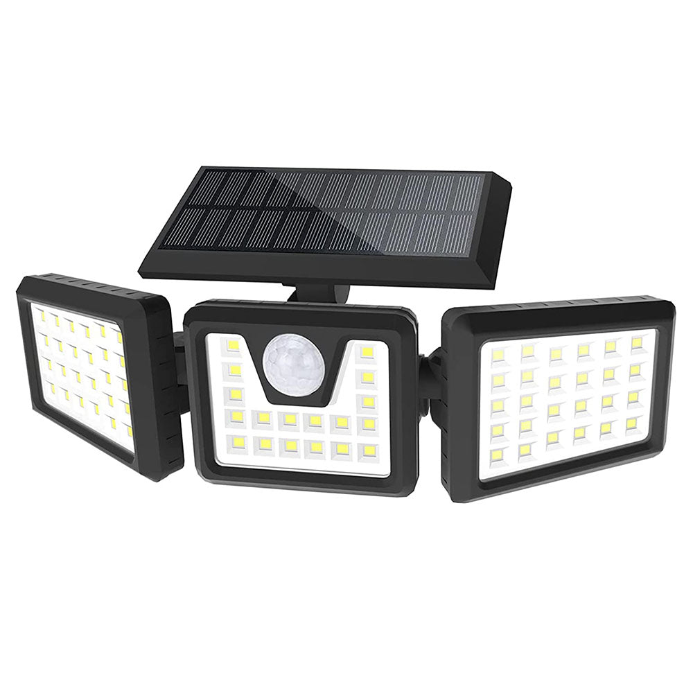 3-Panel Rotatable Solar LED Lamp with Motion Sensor - Outdoor Security Light