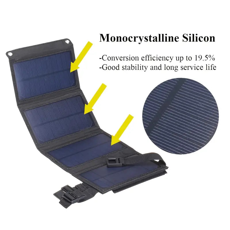 20W Portable Foldable Solar Panel Charger - Green | IP67 Waterproof