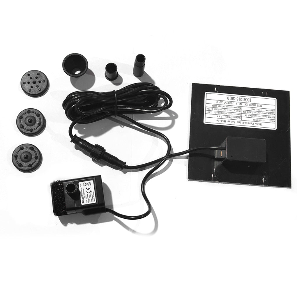 NNEOBA Solar Powered Water Fountain Pump - 7V 1.4W for Garden Pond