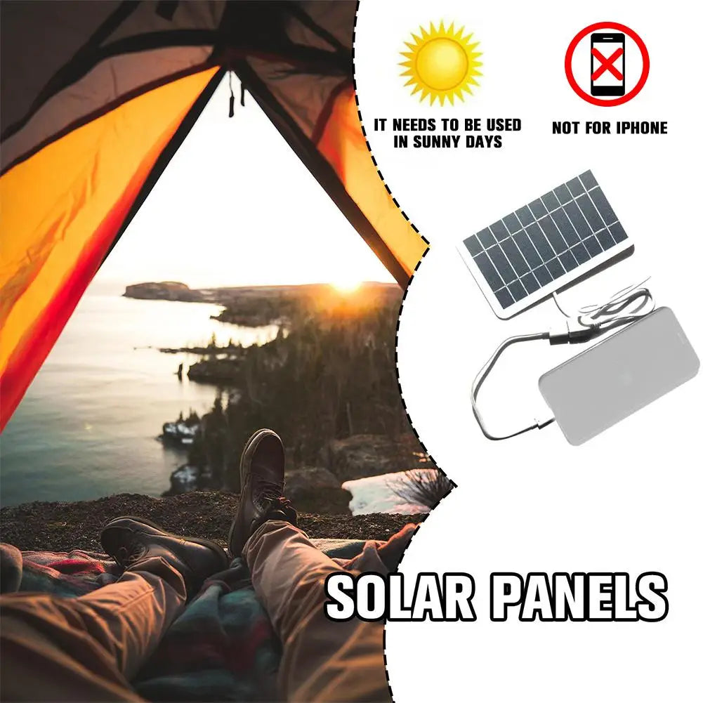 NNEOBA 2W Portable Solar Panel Charger - 5V USB Output Compact